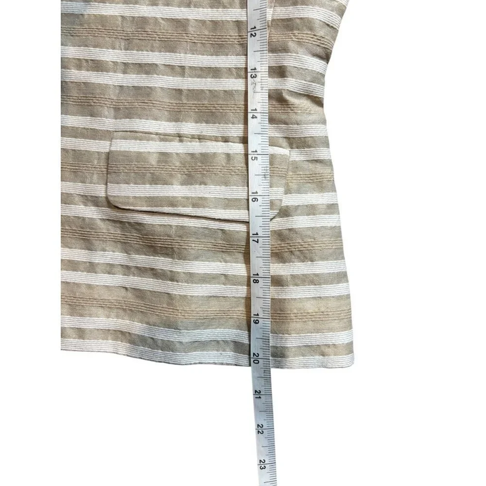 Jones New York Women's Tan & White Casual Short Blazer - Picture 7 of 8